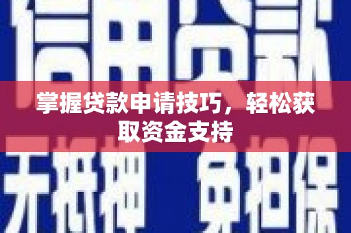 木垒掌握贷款申请技巧，轻松获取资金支持