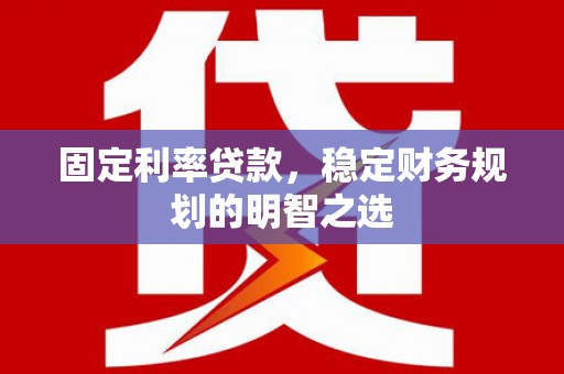 合山固定利率贷款，稳定财务规划的明智之选