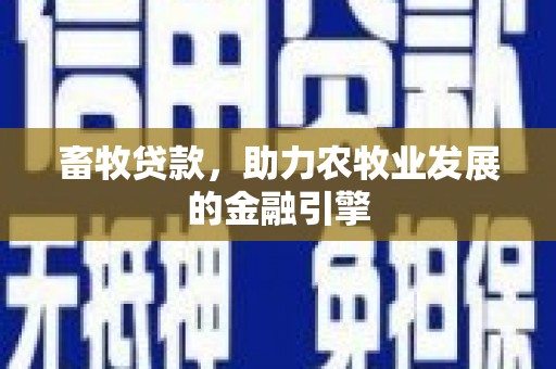 毕节畜牧贷款，助力农牧业发展的金融引擎