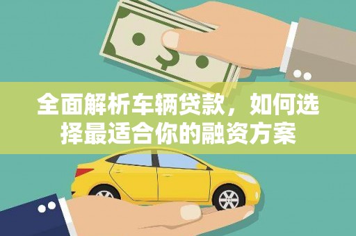新都全面解析车辆贷款，如何选择最适合你的融资方案