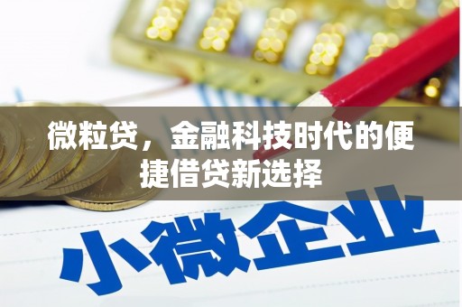 章丘微粒贷，金融科技时代的便捷借贷新选择