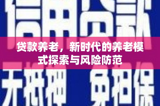 双柏贷款养老，新时代的养老模式探索与风险防范